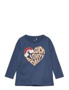 Nmfthilda Ls Top Box Tops T-shirts Long-sleeved T-Skjorte Navy Name It