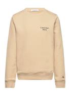 Ckj Stack Logo Sweatshirt Tops Sweatshirts & Hoodies Sweatshirts Cream...