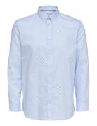 Slhregethan-Aop Shirt Ls Button Down B Tops Shirts Business Blue Selec...