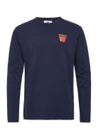 Mel Stacked Logo Long Sleeve Tops T-Langærmet Skjorte Navy Double A By...