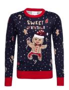 Cute Cookie Man Tops Knitwear Pullovers Multi/patterned Christmas Swea...