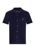 Terry Camp Shirt Tops Shirts Short-sleeved Navy Polo Ralph Lauren