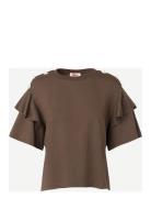 Martina Tops T-shirts & Tops Short-sleeved Brown Custommade