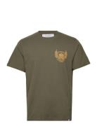 Chad T-Shirt Tops T-Kortærmet Skjorte Khaki Green Les Deux