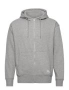 Sdlenz Zipper Sw Tops Sweatshirts & Hoodies Hoodies Grey Solid
