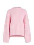 Cable All Over C-Nk Sweater Tops Knitwear Jumpers Pink Tommy Hilfiger
