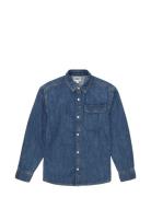 Denim Shirt Tops Shirts Long-sleeved Shirts Blue Tom Tailor