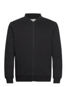 Clean Sweat Bomber Jacket Tops Sweatshirts & Hoodies Sweatshirts Black...