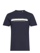 Printed T-Shirt Tops T-Kortærmet Skjorte Navy Tom Tailor