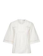 Liznn Blouse Tops Blouses Short-sleeved White Noa Noa
