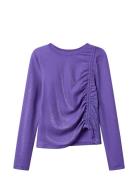 Nlfrunas Ls Short Top Tops T-shirts Long-sleeved T-Skjorte Purple LMTD