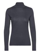 Women T-Shirts Long Sleeve Tops Knitwear Turtleneck Navy Esprit Casual
