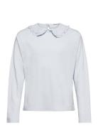 Babydoll Collar Cotton T-Shirt Tops T-shirts Long-sleeved T-Skjorte Bl...
