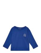Printed Long Sleeve T-Shirt Tops T-shirts Long-sleeved T-Skjorte Blue ...