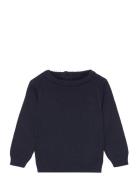 Knit Cotton Sweater Tops Knitwear Pullovers Navy Mango