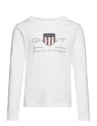 Archive Shield Ls T-Shirt Tops T-shirts Long-sleeved T-Skjorte White G...
