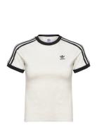 3 Stripe Raglan Tee Slim Sport T-shirts & Tops Short-sleeved White Adi...