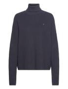 Co Cardigan Stitch Funnel-Nk Swt Tops Knitwear Turtleneck Blue Tommy H...