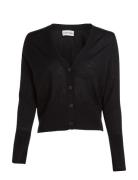 Extra Fine Wool Cardigan Tops Knitwear Cardigans Black Calvin Klein