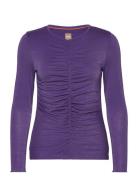 C_Emeela_Glitter Tops Blouses Long-sleeved Purple BOSS