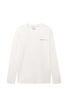 Printed Longsleeve Tops T-Langærmet Skjorte White Tom Tailor
