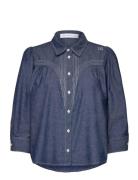 Pd-New Whitney Boheme Shirt Excl. R Tops Shirts Long-sleeved Blue Pies...
