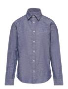 Jjelinen Blend Shirt Ls Sn Jnr Tops Shirts Long-sleeved Shirts Blue Ja...