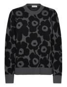 Tahti Unikko Tops Knitwear Jumpers Black Marimekko