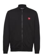 Funnel Neck Zip Tops Sweatshirts & Hoodies Sweatshirts Black Wrangler