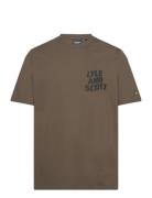 Ripple Logo T-Shirt Tops T-Kortærmet Skjorte Khaki Green Lyle & Scott