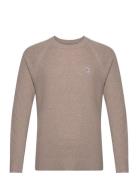 Anf Mens Sweaters Tops Knitwear Round Necks Beige Abercrombie & Fitch
