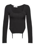 Fitted Lingerie Top Tops T-shirts & Tops Long-sleeved Black Les Coyote...