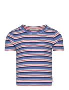 Cropped Striped Rib T-Shirt Tops T-Kortærmet Skjorte Multi/patterned T...