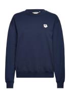 Leiot Unikko Placement Tops Sweatshirts & Hoodies Sweatshirts Navy Mar...