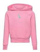 Floral Big Pony Terry Hoodie Tops Sweatshirts & Hoodies Hoodies Pink R...