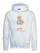 Polo Bear Tie-Dye Fleece Hoodie Tops Sweatshirts & Hoodies Hoodies Blu...