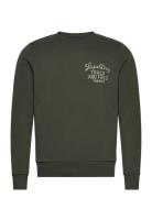 Athletic Script Flock Sweat Tops Sweatshirts & Hoodies Sweatshirts Kha...