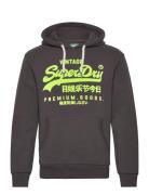 Neon Vl Hoodie Tops Sweatshirts & Hoodies Hoodies Black Superdry
