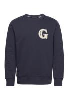 G Graphic C-Neck Tops Sweatshirts & Hoodies Sweatshirts Blue GANT