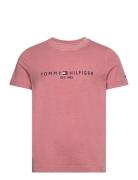 Garment Dye Tommy Logo Tee Tops T-Kortærmet Skjorte Pink Tommy Hilfige...