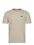 Cotton Stripe T-Shirt Tops T-Kortærmet Skjorte Khaki Green Calvin Klei...