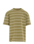 Stripe Tee S/S Tops T-Kortærmet Skjorte Green Tommy Hilfiger