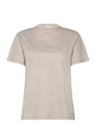 Micro Logo T Shirt Tops T-shirts & Tops Short-sleeved Beige Calvin Kle...