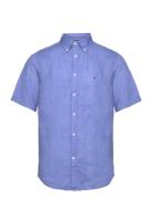 Pigment Dyed Linen Rf Shirt S/S Tops Shirts Short-sleeved Blue Tommy H...