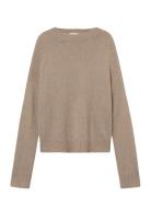 Florie Brushed Sweater Tops Knitwear Jumpers Beige Once Untold