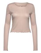 Cara Top Tops T-shirts & Tops Long-sleeved Beige Residus