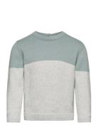 Contrasting Knit Sweater Tops Sweatshirts & Hoodies Sweatshirts Grey M...