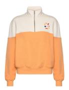 Color Block Zip Sweatshirt Tops Sweatshirts & Hoodies Sweatshirts Oran...