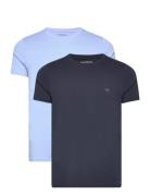 Men's Knit 2Pack T-Shirt Tops T-Kortærmet Skjorte Blue Emporio Armani