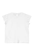 Frills Cotton T-Shirt Tops T-Kortærmet Skjorte White Mango
